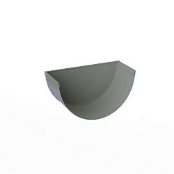 Заглушка желоба водосточного оцинкованная порошок ф120мм RAL 7042