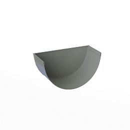 Заглушка желоба водосточного оцинкованная порошок ф120мм RAL 7042