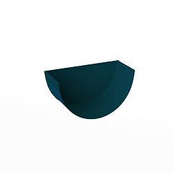 Заглушка желоба водосточного оцинкованная порошок ф120мм RAL 5020