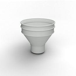 Воронка водосточная ф100х350мм (RAL 9003) водосборная, c порошковым покрытием