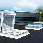 Окно для плоской крыши для выхода на крышу ПВХ белый Fakro DRC-C P2 120*120см