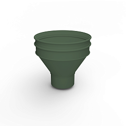 Воронка водосточная ф110х350мм (RAL 6020) водосборная, c порошковым покрытием