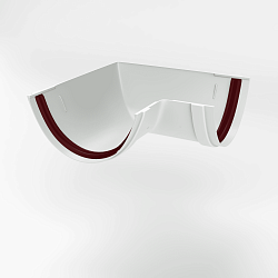 Угол 90 градусов водосточного желоба пвх Grand Line ф120мм RAL 9003