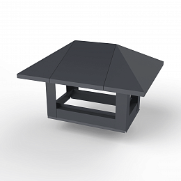 Дымник на трубу прямоугольный оцинкованный с полимерным покрытием до 2000мм RAL 7024