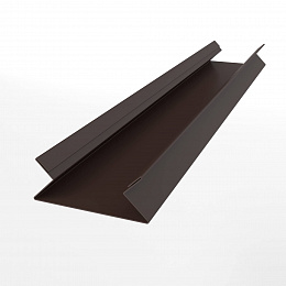 Планка угла внутреннего составная верхняя для металлосайдинга блокхаус оцинкованная  с полимерным покрытием 0,45мм RAL 8017