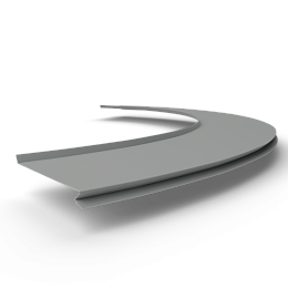 Отлив радиусный 0,45мм RAL 9006 оцинкованный, c порошковым покрытием
