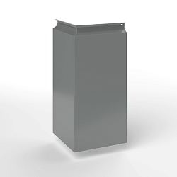 Фасадная металлокассета угловая закрытого типа оцинкованная с порошковым покрытием 0,7мм RAL 7037