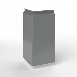 Фасадная металлокассета угловая закрытого типа оцинкованная с порошковым покрытием 0,7мм RAL 7037