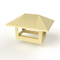 Дымник на трубу прямоугольный оцинкованный с полимерным покрытием до 1200мм RAL 1018