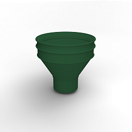 Воронка водосточная ф130х350мм (RAL 6035) водосборная, c порошковым покрытием