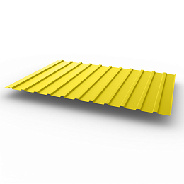Профнастил С10 - 0,5х1180мм (RAL 1018) оцинкованный, с полимерным покрытием (Полиэстер)