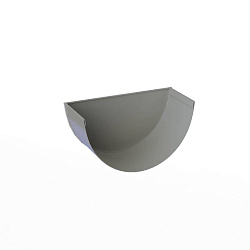 Заглушка желоба водосточного оцинкованная порошок ф120мм RAL 7004