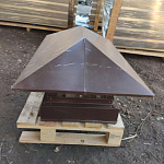 Дымник на трубу прямоугольный оцинкованный с полимерным покрытием до 1600мм RAL 8017