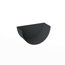 Заглушка желоба водосточного оцинкованная порошок ф120мм RAL 7024