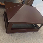 Дымник на трубу прямоугольный оцинкованный с полимерным покрытием до 1200мм RAL 5021