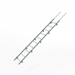 Лестница фальц кровельная 2000мм холоднокатанная сталь с порошковым покрытием RAL 7040