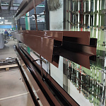 Планка угла внешнего составная нижняя для фальцевой кровли оцинкованная с порошковым покрытием 0,45мм ширина менее 625 мм RAL 8017