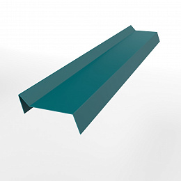 Планка примыкания для мягкой кровли 0,45 мм (RAL 5021) оцинкованная, с порошковым покрытием