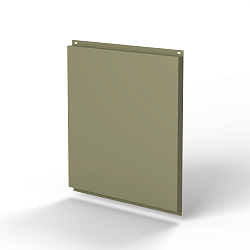 Фасадная металлокассета 1160x1160 (RAL 7034) открытого типа, с порошковым покрытием 0,7 мм