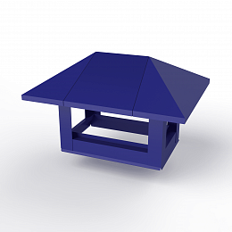 Дымник на трубу прямоугольный оцинкованный с полимерным покрытием до 2000мм RAL 5002