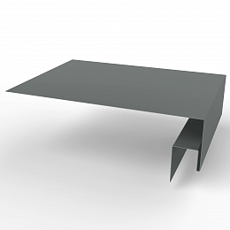 Околооконная планка сложная (j-фаска) для фасада оцинкованная с порошковым покрытием 0,45мм ширина более 625 мм RAL 7005