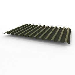 Профнастил С21 0,65х1051мм (RAL 6008) оцинкованный, с полимерным покрытием (полиэстер)