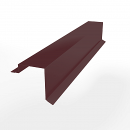 Торцевая планка (RAL 3005) оцинкованная, с порошковым покрытием 0,45 мм (ширина менее 625 мм)