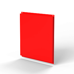 Фасадная металлокассета 530x530 (RAL 3024) открытого типа, с порошковым покрытием 0,7 мм