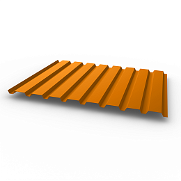 Профнастил С20 - 0,5х1150мм (RAL 2000) оцинкованный, с полимерным покрытием (Полиэстер)