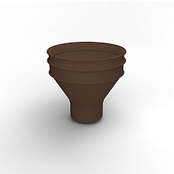 Воронка водосточная ф100х350мм (RAL 8011) водосборная, c порошковым покрытием