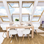 Балкон дерево, лак Fakro FGH-V P2 Galeria Lux 94*255см