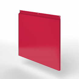 Фасадная металлокассета закрытого типа оцинкованная с порошковым покрытием 0,7x430х420мм RAL 3027 Малиново-красный