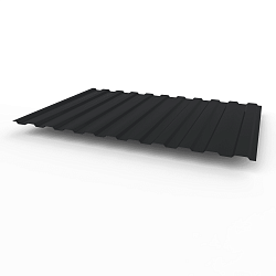 Профнастил С8 - 0,35х1180мм (RAL 9017) оцинкованный, с полимерным покрытием (полиэстер)