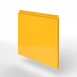 Фасадная металлокассета закрытого типа оцинкованная с порошковым покрытием 0,7x430х420мм RAL 1033 Георгиново-жёлтый