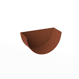 Заглушка желоба водосточного оцинкованная порошок ф120мм RAL 8004