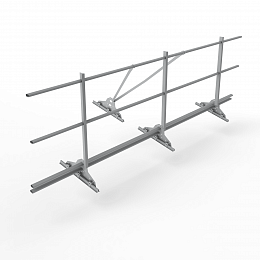 Ограждение кровельное функция снегозадержатель фальц 3000мм 1200-25-1-2-3 оцинкованная сталь с порошковым покрытием RAL 7004