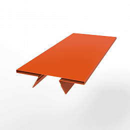 Планка стыковочная составная верхняя для фальцевой кровли оцинкованная с порошковым покрытием 0,45мм ширина более 625 мм RAL 2004