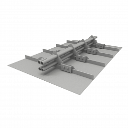Снегозадержатель трубчатый плоскоовальный 1000мм фальц 40x20-1,0-1,0-2 оцинкованная сталь с порошковым покрытием RAL 7047