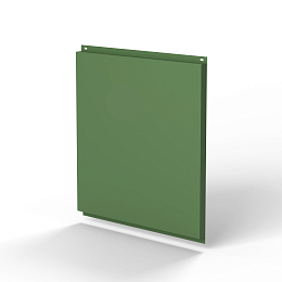 Фасадная металлокассета 1160x530 (RAL 6011) открытого типа, с порошковым покрытием 0,7 мм