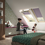 Окно мансардное дерево, лак ручка снизу Velux GLL FK06 1061B Дизайн WoodLine 66*118см