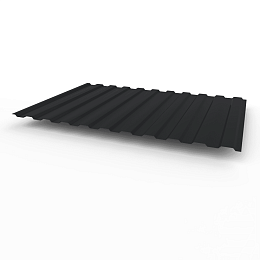 Профнастил С8 - 0,5х1180мм (RAL 9011) оцинкованный, с полимерным покрытием (полиэстер)