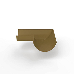 Угол 90 градусов водосточного желоба оцинкованный порошок ф150х400х400мм RAL 8000