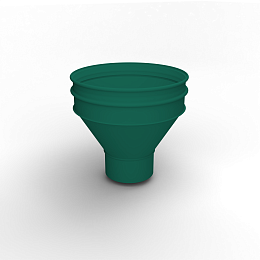 Воронка водосточная ф125х350мм (RAL 6016) водосборная, c порошковым покрытием