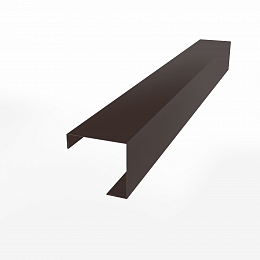 Планка угла внешнего простая  для фальцевой кровли оцинкованная с порошковым покрытием 0,45мм ширина более 625 мм RAL 8017