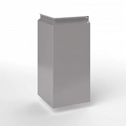 Фасадная металлокассета угловая закрытого типа оцинкованная с порошковым покрытием 1мм RAL 7036