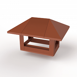 Дымник на трубу прямоугольный оцинкованный с полимерным покрытием до 1600мм RAL 8004