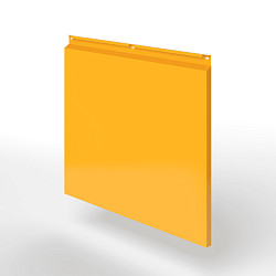 Фасадная металлокассета закрытого типа оцинкованная с порошковым покрытием 0,7x380х370 мм RAL 2007 Люминесцентный ярко-оранжевый