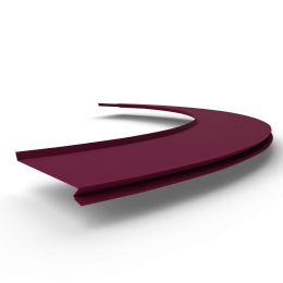 Отлив радиусный 0,45мм RAL 4004 оцинкованный, c порошковым покрытием