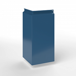 Фасадная металлокассета угловая закрытого типа оцинкованная с порошковым покрытием 1,2мм RAL 5009