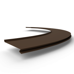 Отлив радиусный 1мм RAL 8028 оцинкованный, c порошковым покрытием